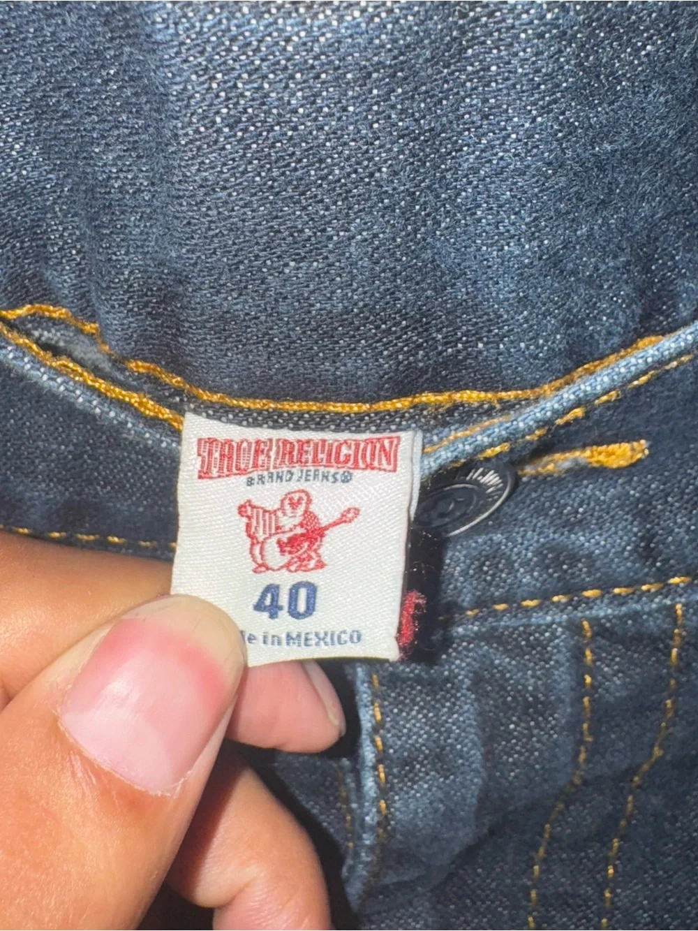 True Religion x Dark Wash Classic Straight Leg Jeans